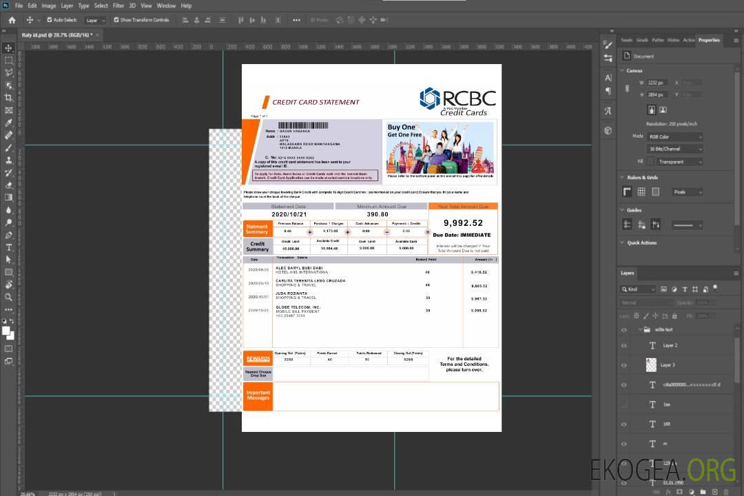 Philippines Rizal Commercial Banking Corporation (RCBC) banque st PSD template